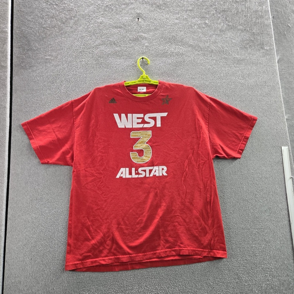 Adidas Men Shirt 2XL Red Graphic All Star Chris Paul 3 Short Sleeve Logo READ